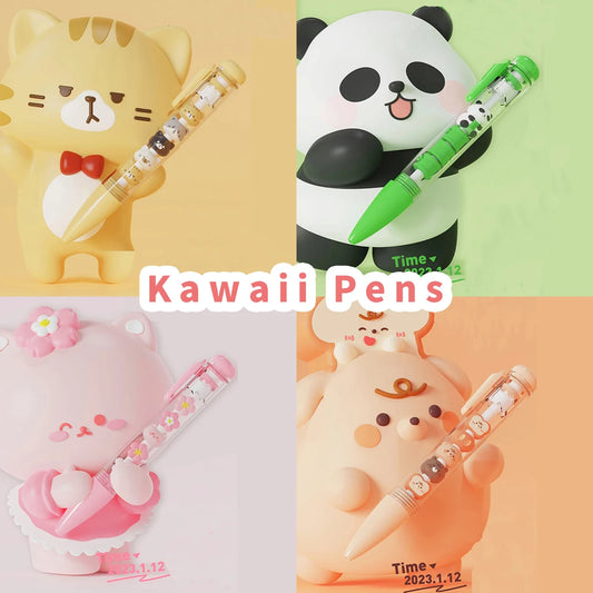 Change it - Kawaii Cartoon Cat Black Ink Gel Pen School Office Supplies cute Stationery Gift Students Cute pens Set pretty aesthetic