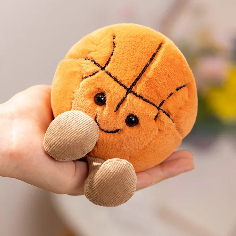 Cute Sports Plush Toys - Basketball, Football, Tennis & More Soft Stuffed Balls