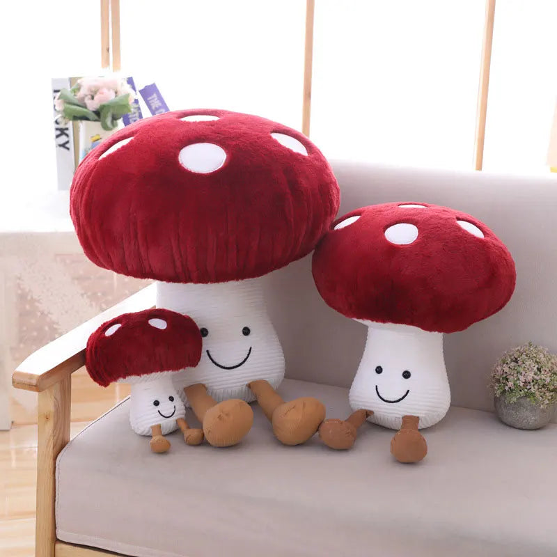 Mushroom Plush Pillow - Soft Stuffed Toy & Office Decor - Kawaiioo