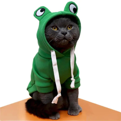 Pet Clothing - Autumn/Winter Frog Hooded Sweater for Dogs & Cats