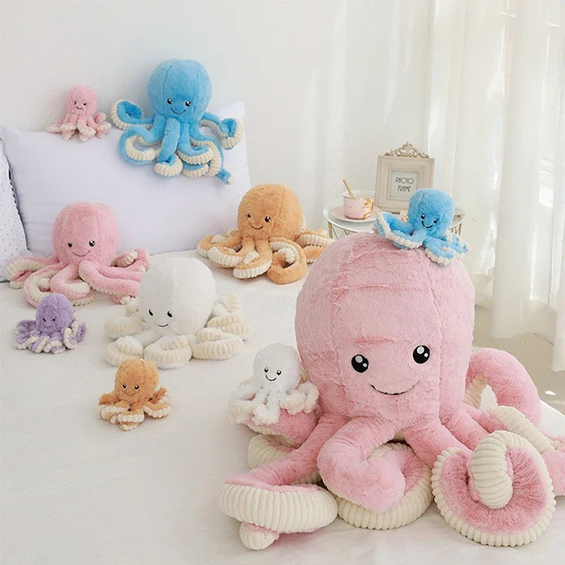 18cm Cute Plush Octopus & Whale Dolls - Stuffed Sea Animal Toys - Kawaiioo