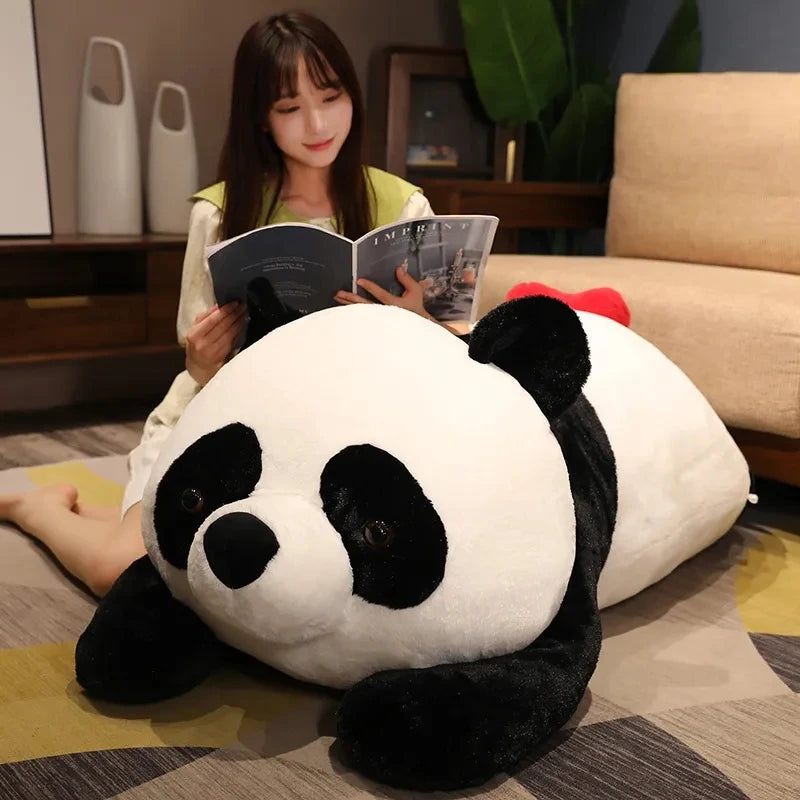 Giant 90cm Kawaii Fat Panda Plush Stuffed Animal - Cute Doll & Pillow - Kawaiioo