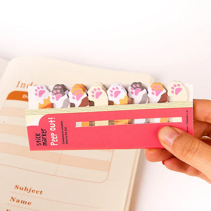 Kawaii Sticky Memo Pad - Cartoon Animals Bookmark for Kids