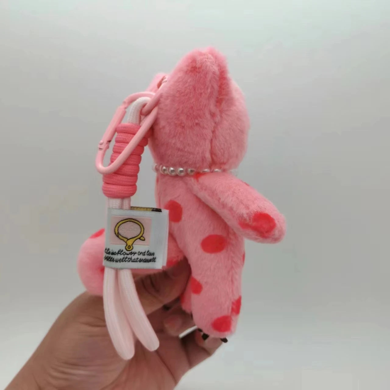 Pink Cat Plush Keychain - 15cm Kawaii Cute Soft Keyring Accessory