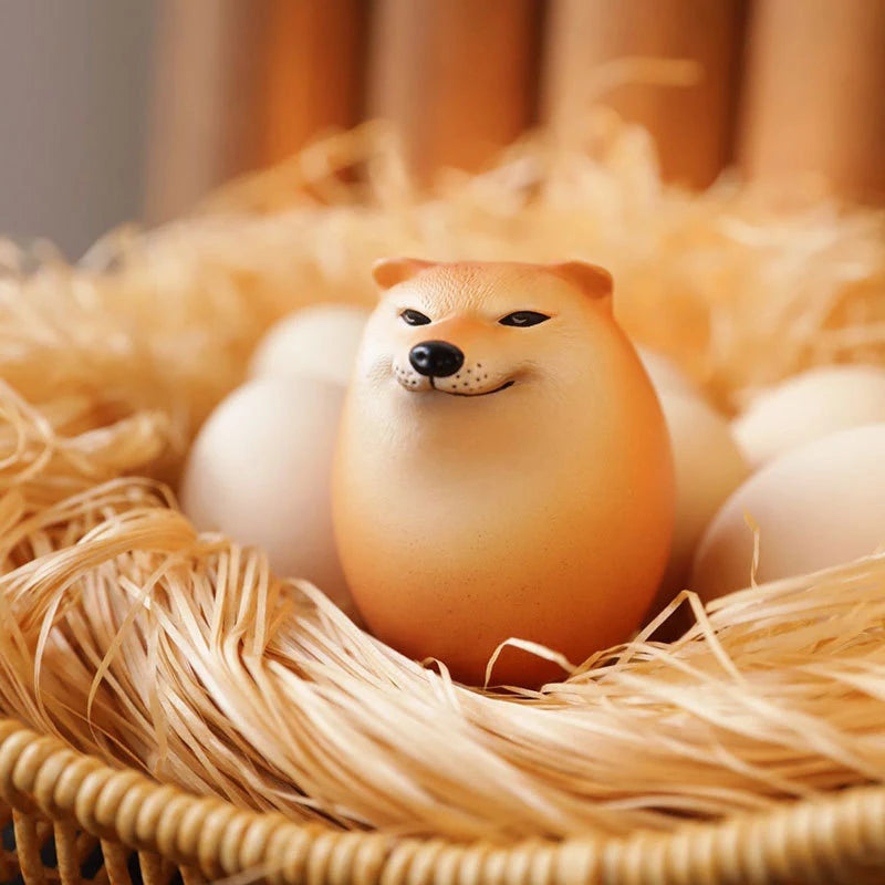 Shiba Inu Egg Shape PVC Desk Decor - Fun Home & Office Gift