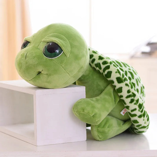 20CM Green Turtle Plush Toy - Big Eyes Tortoise Doll for Kids - Kawaiioo