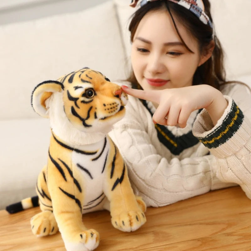 23cm Baby Tiger Plush Toy - Soft Stuffed Wild Animal Pillow for Kids