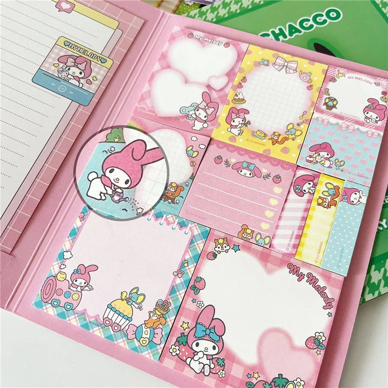 Kawaii Cute Sanrio Convenience Book Mymelody Kuromi Hello kitty Note Book Cute Paste Notepad - Kawaiioo