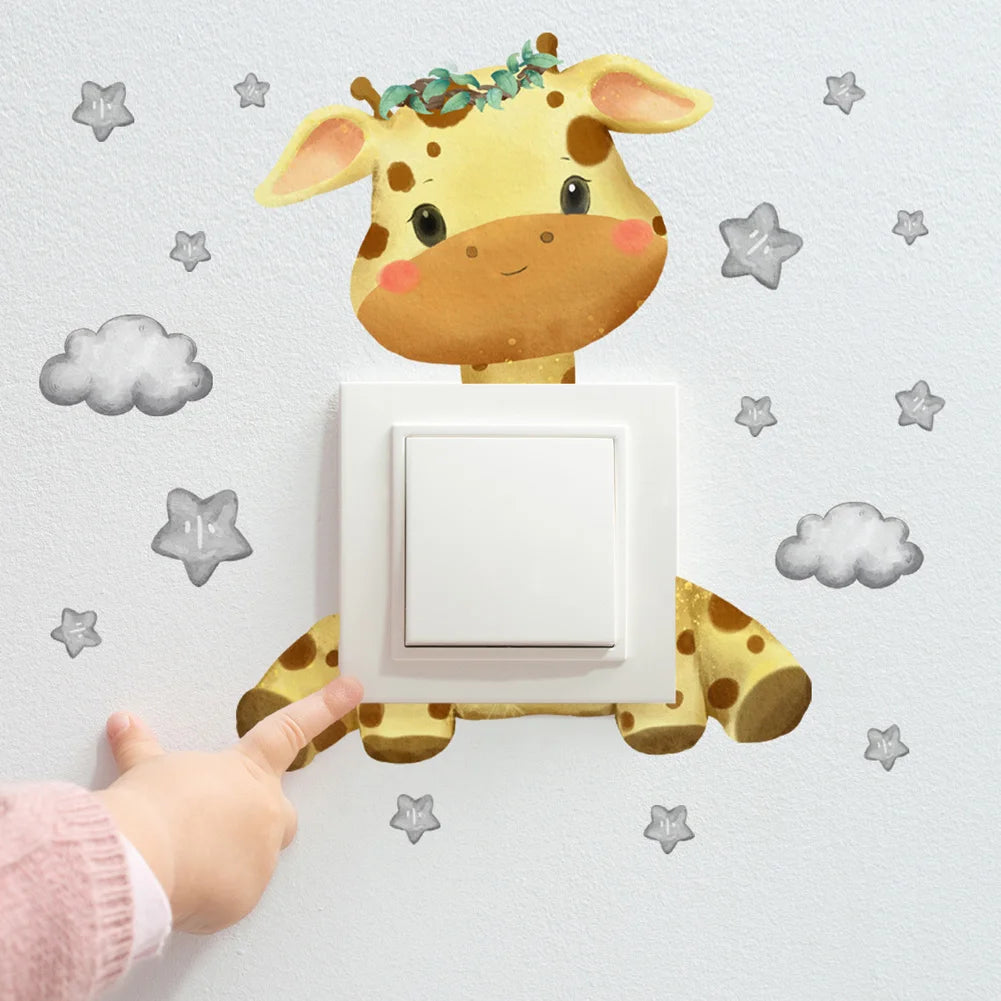 Cute Giraffe Bear Elephant Home Decor Wallpaper Child Wall Decals