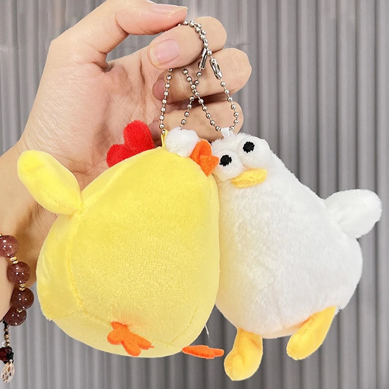 Cartoon Dundun Chicken Plush Stuffed Animal Key Chain Pendant - Kawaiioo