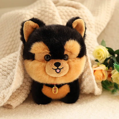 Adorable Furry Plush Corgi Dog Toy - Kawaii Big Head Stuffed Animal