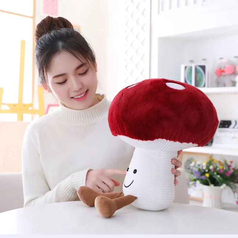 Mushroom Plush Pillow - Soft Stuffed Toy & Office Decor - Kawaiioo