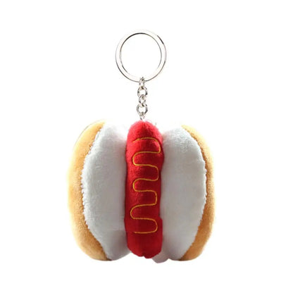 Kawaii Food Plush Keychain - Hamburger, Hot Dog & French Fries Doll