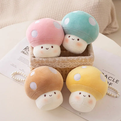 Cute Mushroom Plush Doll Keychain - Silly Stuffed Toy - Kawaiioo