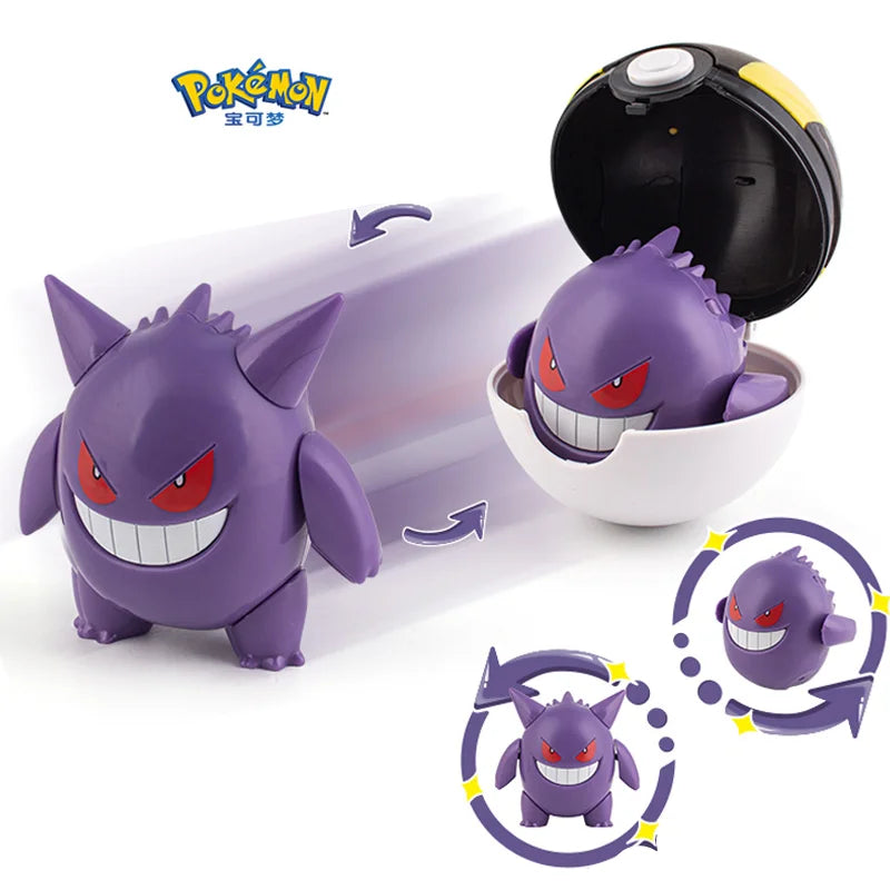 Pokemon Pokeball Figures Toys - Pikachu, Gengar, Dragonite & More - Kawaiioo