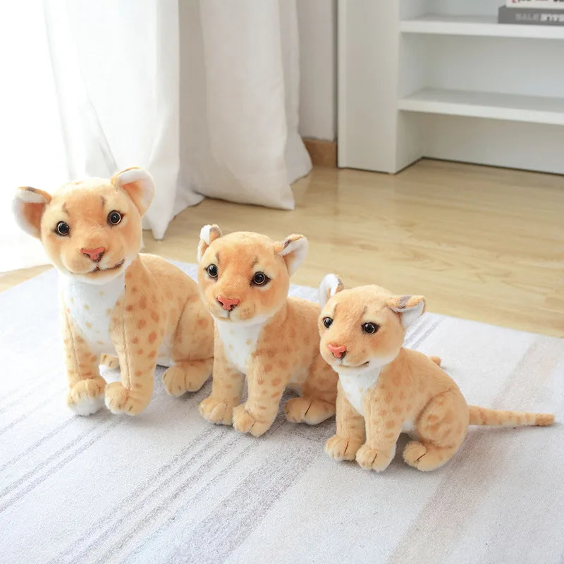 Soft Wild Animal Dolls - 23-33cm Lifelike Tiger, Leopard, and Lion Plush Toys - Kawaiioo