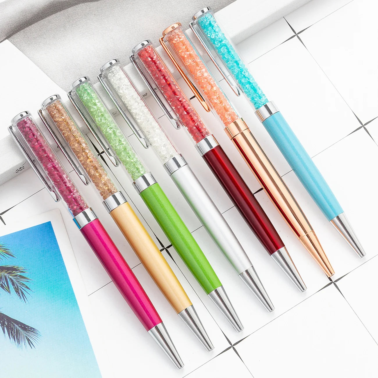 Kawaii Diamond Crystal Roller Ballpoint Pen - Creative Metal Stationery