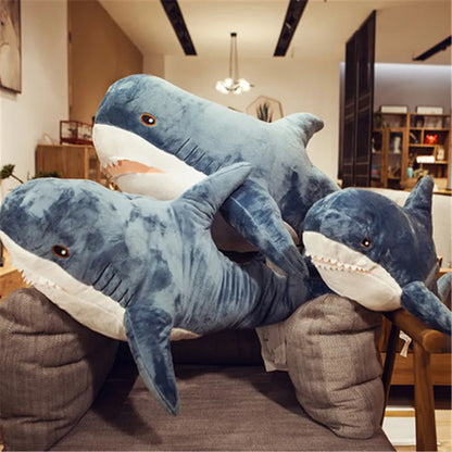 Giant Shark Skin Plush Toy - 80/100/140cm Soft Fish Pillow