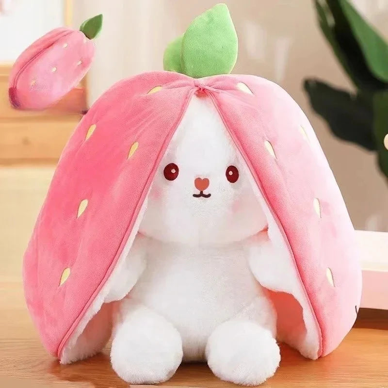 Fruit Bunny Plush Toy - Cute Carrot & Strawberry Rabbit Plush for Kids - Kawaiioo