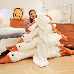 50-190cm Goose Stuffed Plush Cute Fluffy White Goose Plush Toy Kawaii Duck Sleep Pillow Cushion Soft Stuffed Animal Doll Gift