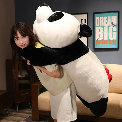 Giant 90cm Kawaii Fat Panda Plush Stuffed Animal - Cute Doll & Pillow - Kawaiioo