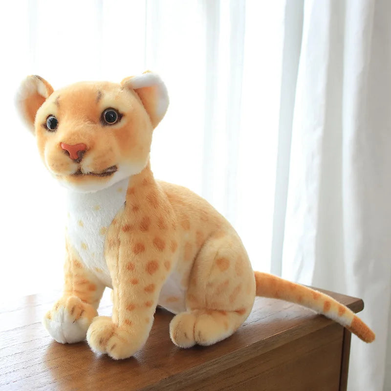 Soft Wild Animal Dolls - 23-33cm Lifelike Tiger, Leopard, and Lion Plush Toys - Kawaiioo