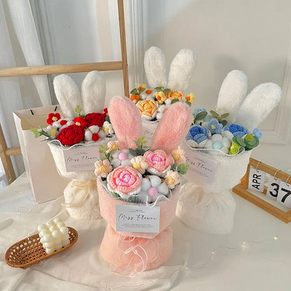 Kawaii Crochet Flower Bouquet - Handmade Graduation & Wedding Gifts