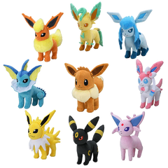 Pokemon Plush Toys Eevee Evolution Sylveon Flareon Jolteon Umbreon Vaporeon Pikachu Stuffed Animal Soft Dolls Kids Baby Gift