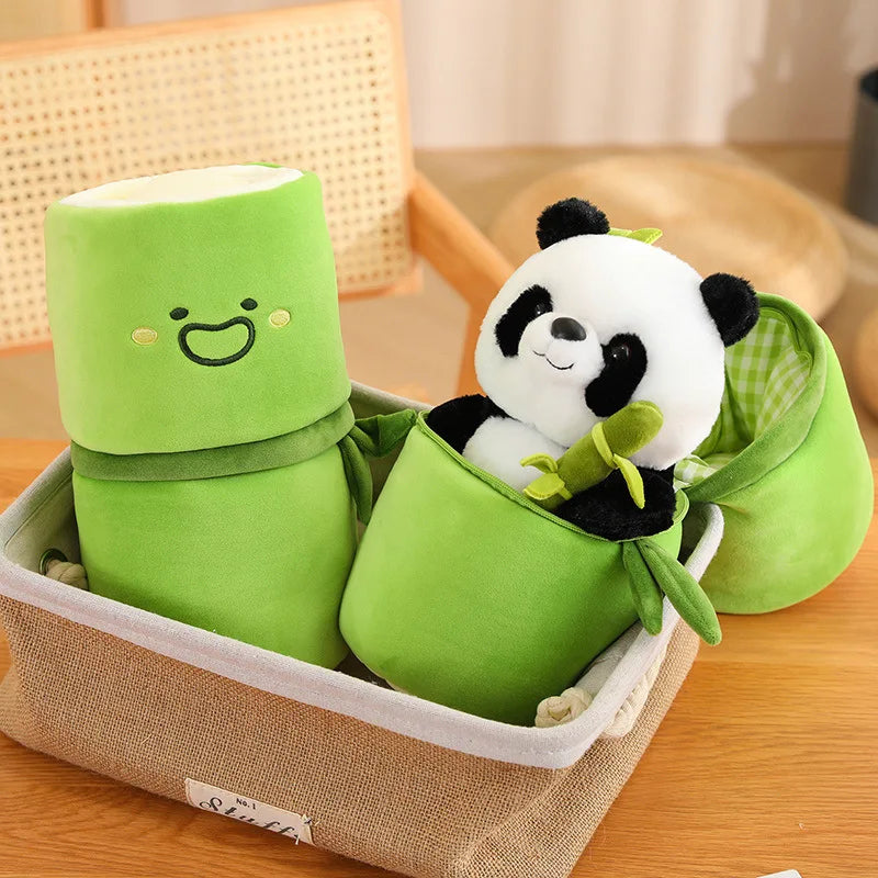 Kawaii Bamboo Panda Plush Doll - Soft Stuffed Toy for Kids & Gifts