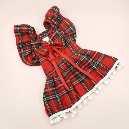 Christmas Dog Strap Skirt - Autumn/Winter Clothing for Small Dogs