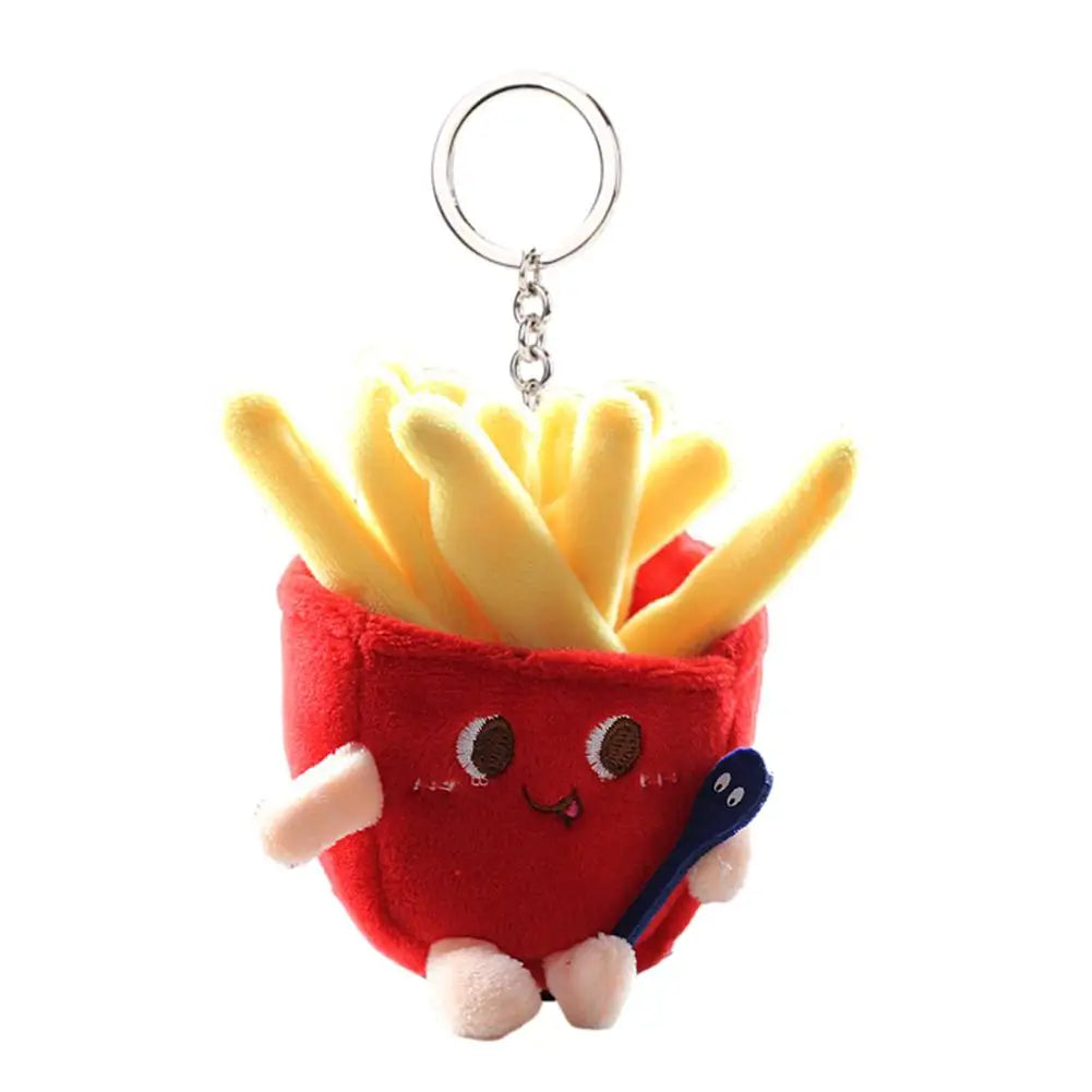 Kawaii Food Plush Keychain - Hamburger, Hot Dog & French Fries Doll