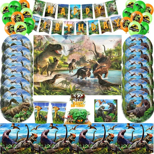 Jurassic Dinosaur Theme Disposable Tableware for Kids' Parties