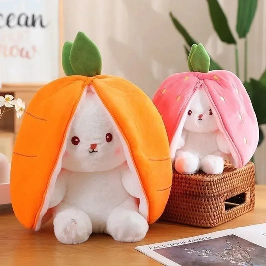 Fruit Bunny Plush Toy - Cute Carrot & Strawberry Rabbit Plush for Kids - Kawaiioo