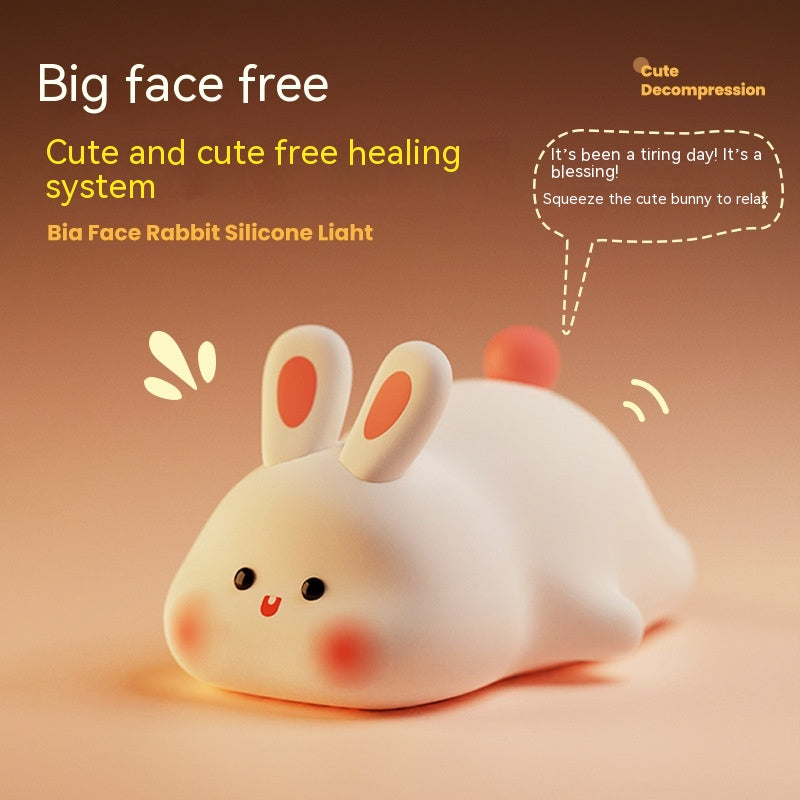 LED Night Light Touch Sensor - Rabbit Silicone Lamp, Cute Kids Decor