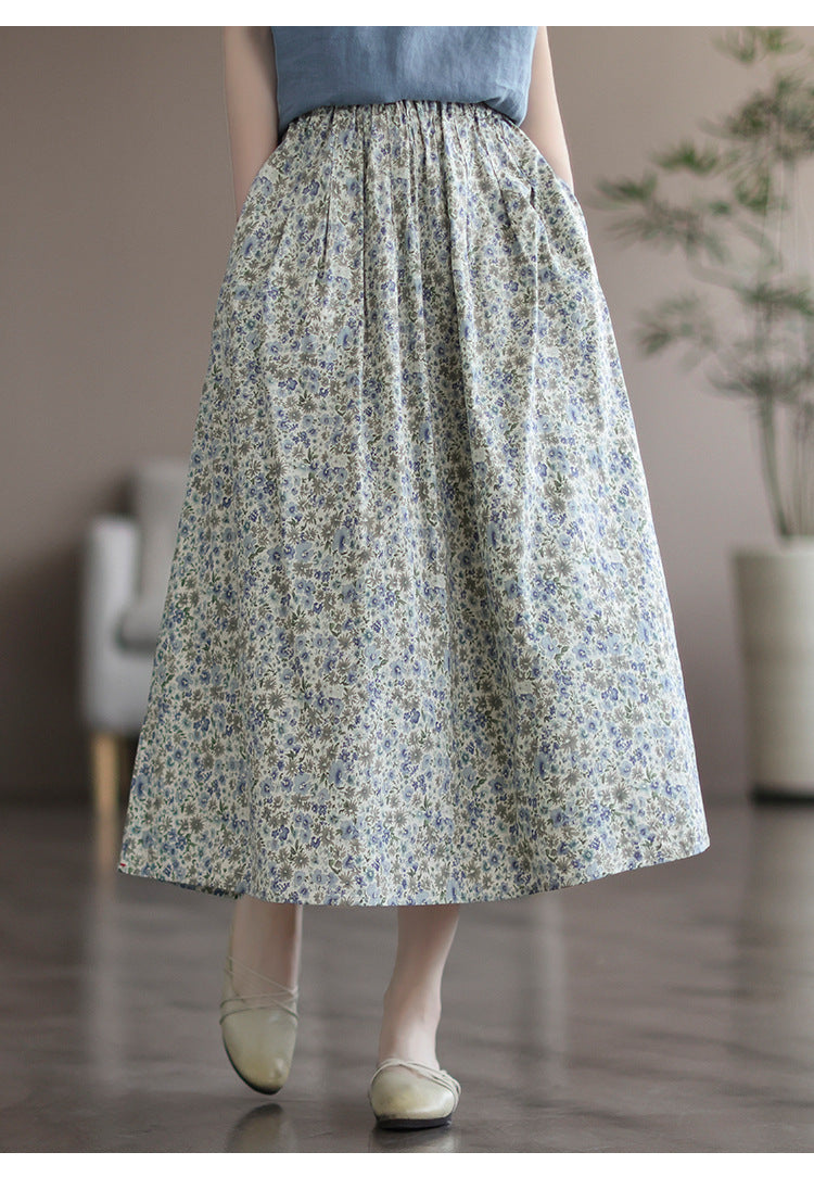 Floral Washed Cotton Skirt - Beautiful Printed Design for Sweet Neighbors